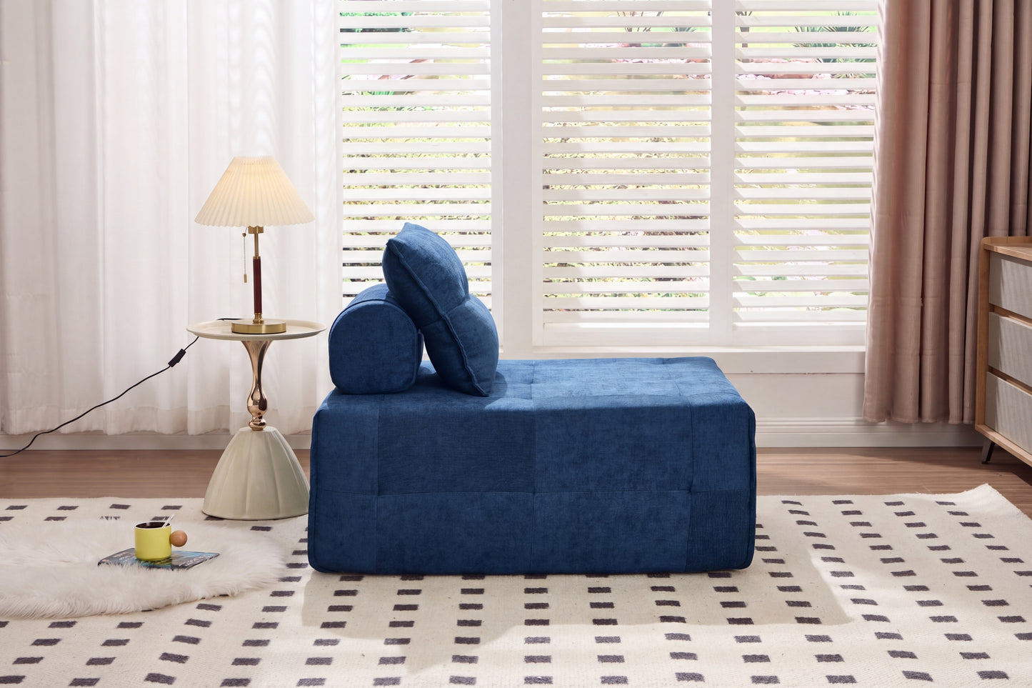 Deep Seat Modular Sectional Sofa - Adjustable Backrest, Navy Blue