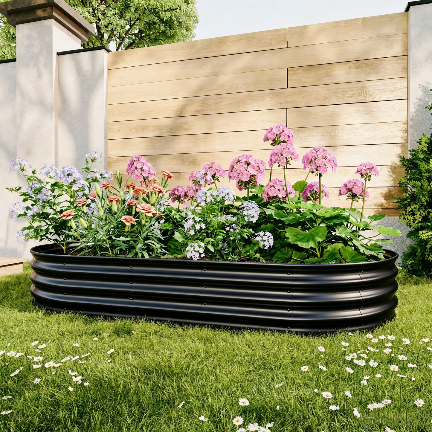 Galvanized Raised Garden Bed 8x4x1ft - Heavy Duty Outdoor Planter Box