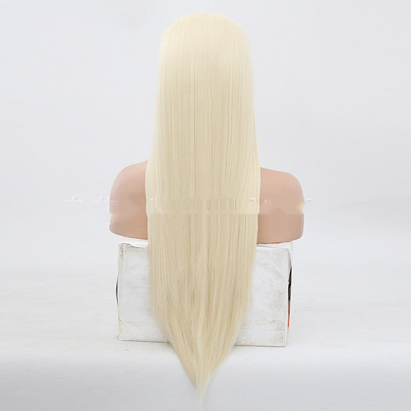 Women's Gold Front Lace Hook Wig - Long Straight Synthetic Hair