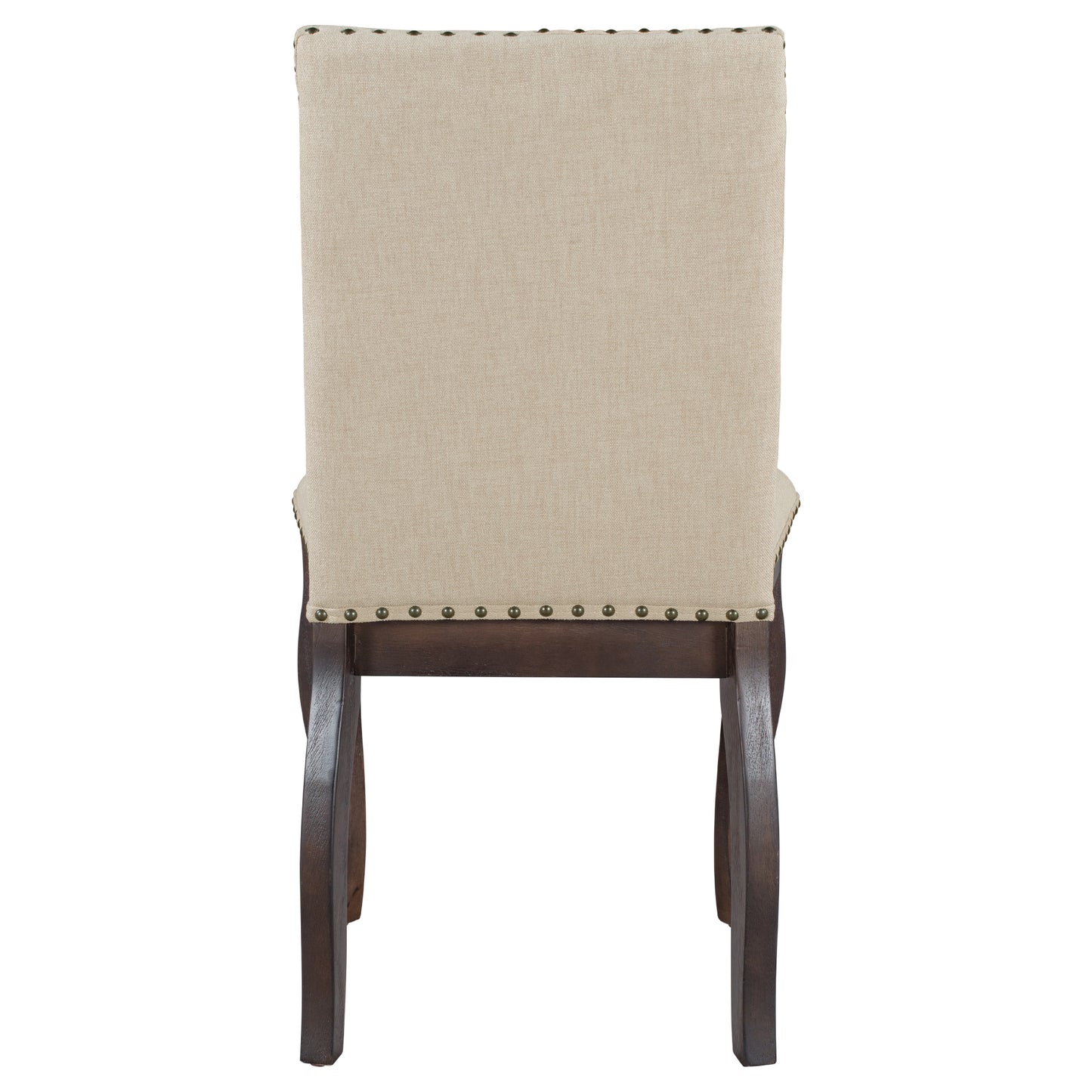 Set of 2 Wood Upholstered Dining Chairs with Nailhead - Espresso