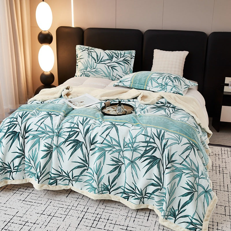 European Cotton Fleece Woolen Blanket - Thickened Warm Bed Sheet for All Seasons