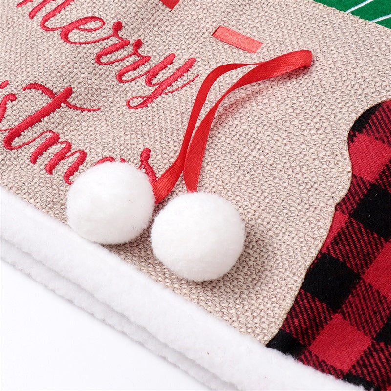 48-Inch Black and Red Plaid Cloth Tree Skirt - Festive Holiday Decor