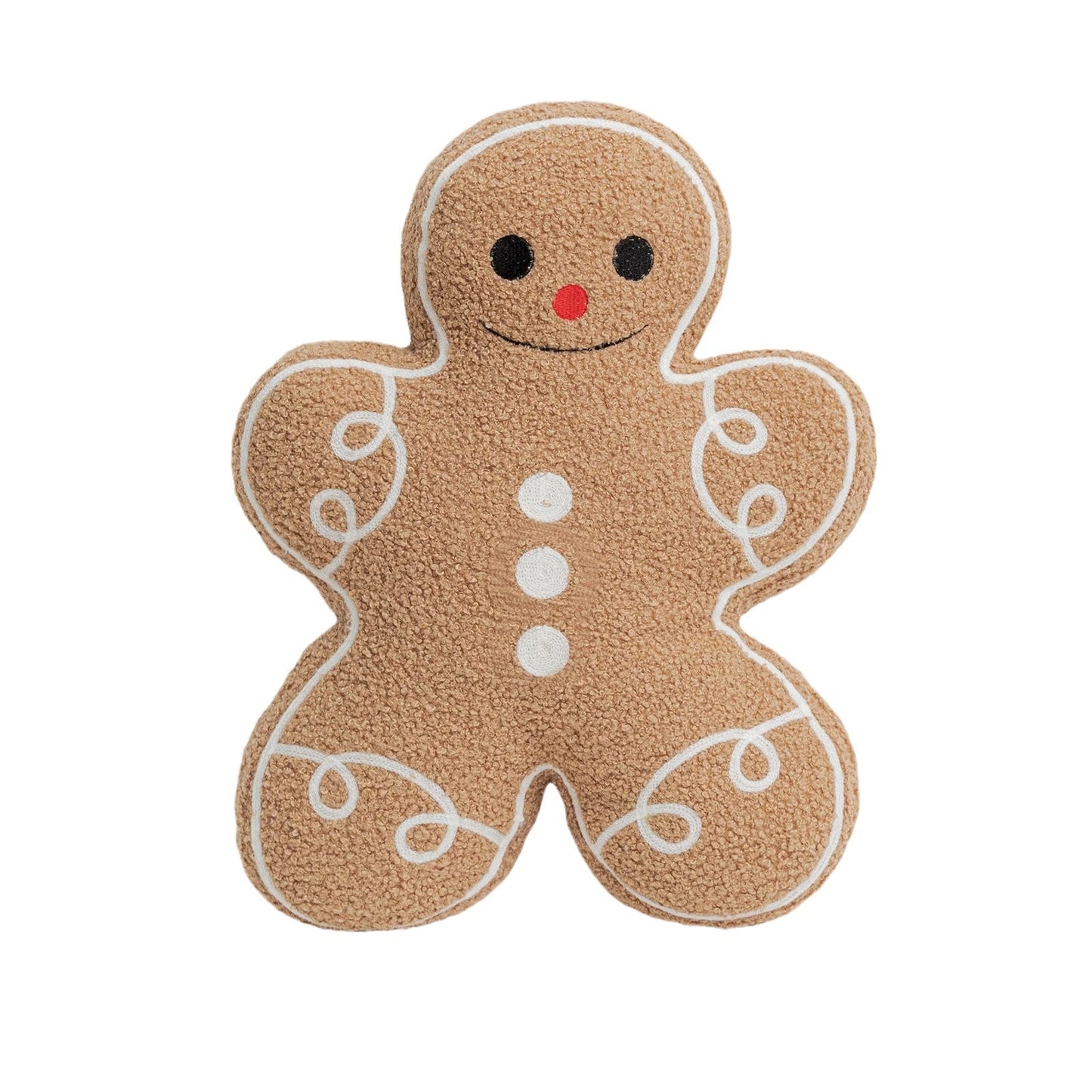 Christmas Gingerbread Man Throw Pillow - Plush Holiday Decor, 13x17 Inches