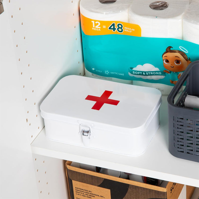 First Aid Box, Emergency Kit, Medical Supply Organizer, Vintage,