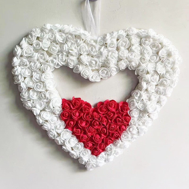 Valentine's Day Double Love Garland Holiday Decorations - 45x45cm Plastic Ornament