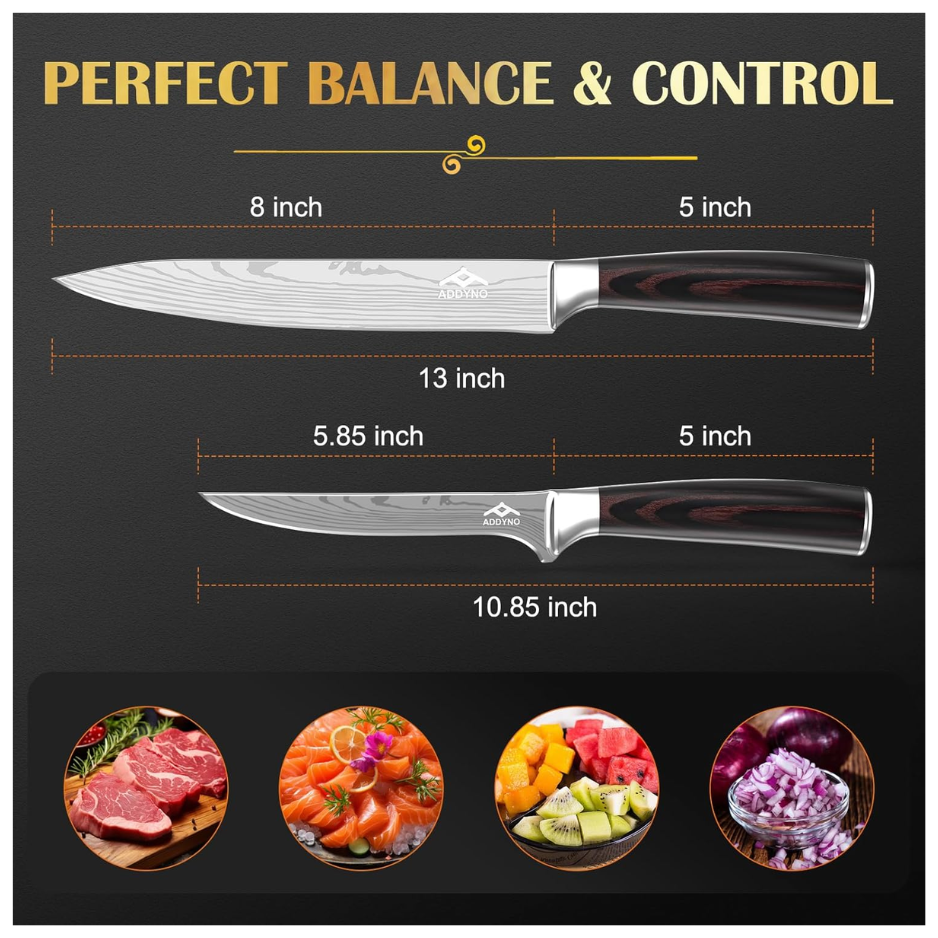 Japanese High Carbon Stainless Steel Knife Set - 8" Chef & 4" Paring