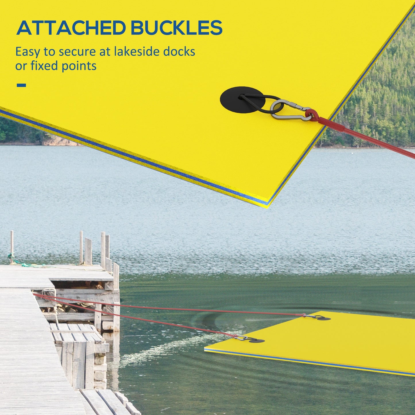 Lily Pad Floating Water Mat for 2 Adults - Yellow, 9x6 Feet