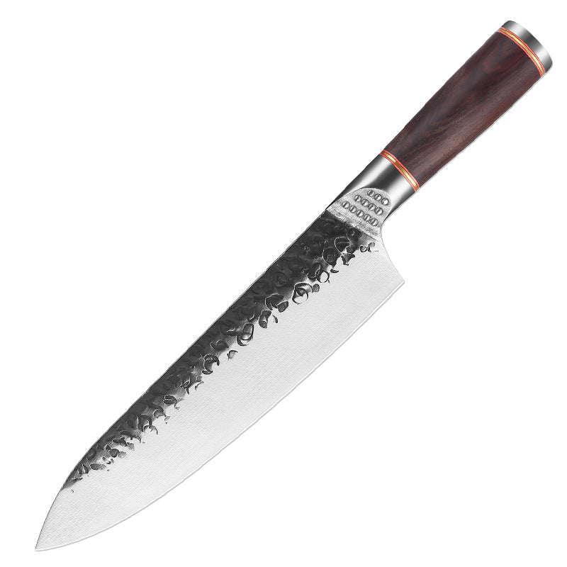 Stainless Steel Forged Hammer Pattern Kitchen Knife Set