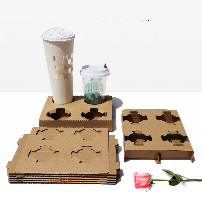 Disposable Kraft Paper Coffee Cup Holders Pack of 300 for Takeout & Beverage Use