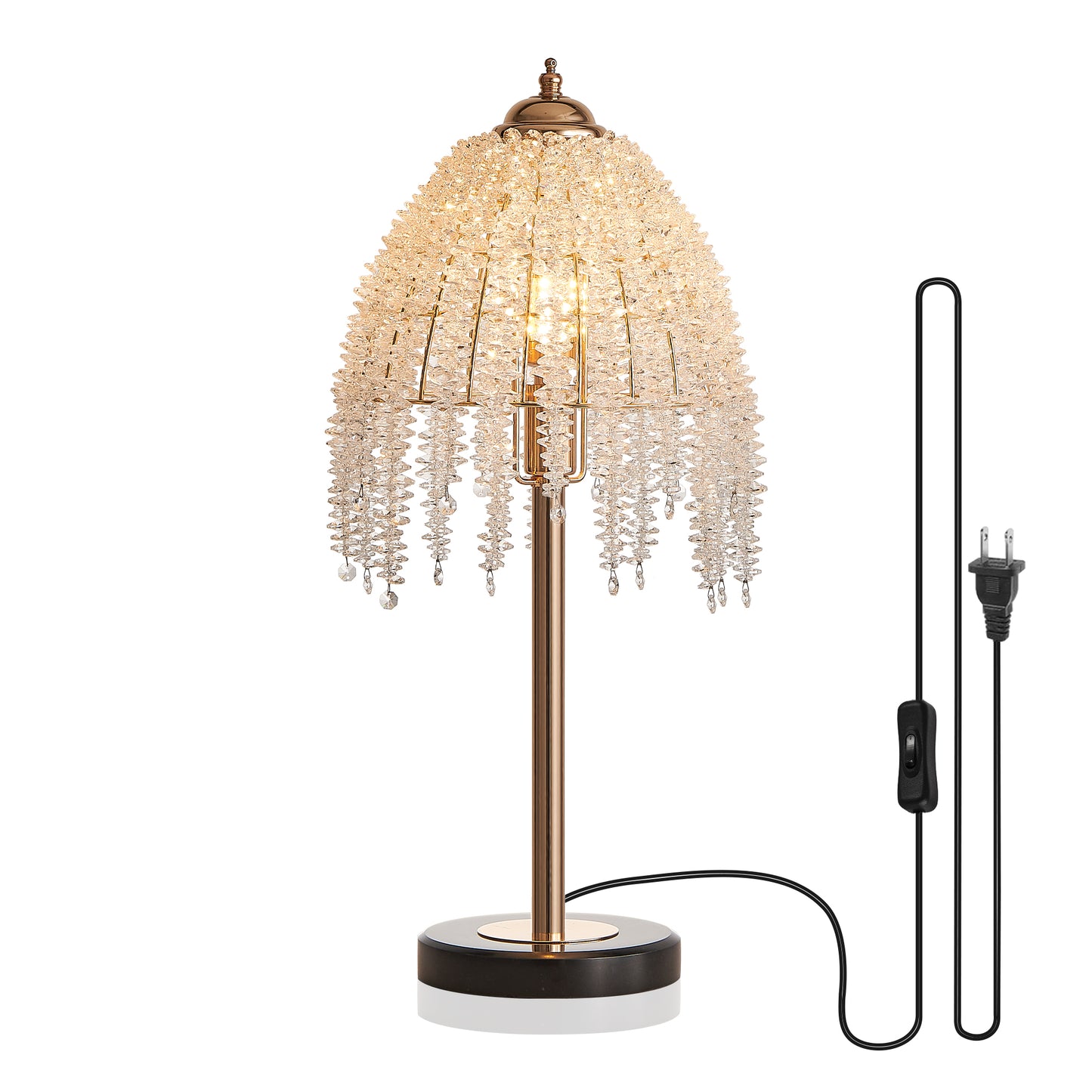 Elegant Crystal Table Lamp - Vintage Waterfall Design