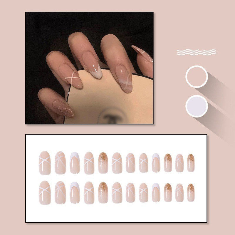 Waterproof Nail Stickers Set - Purple Ballet Flame Almond