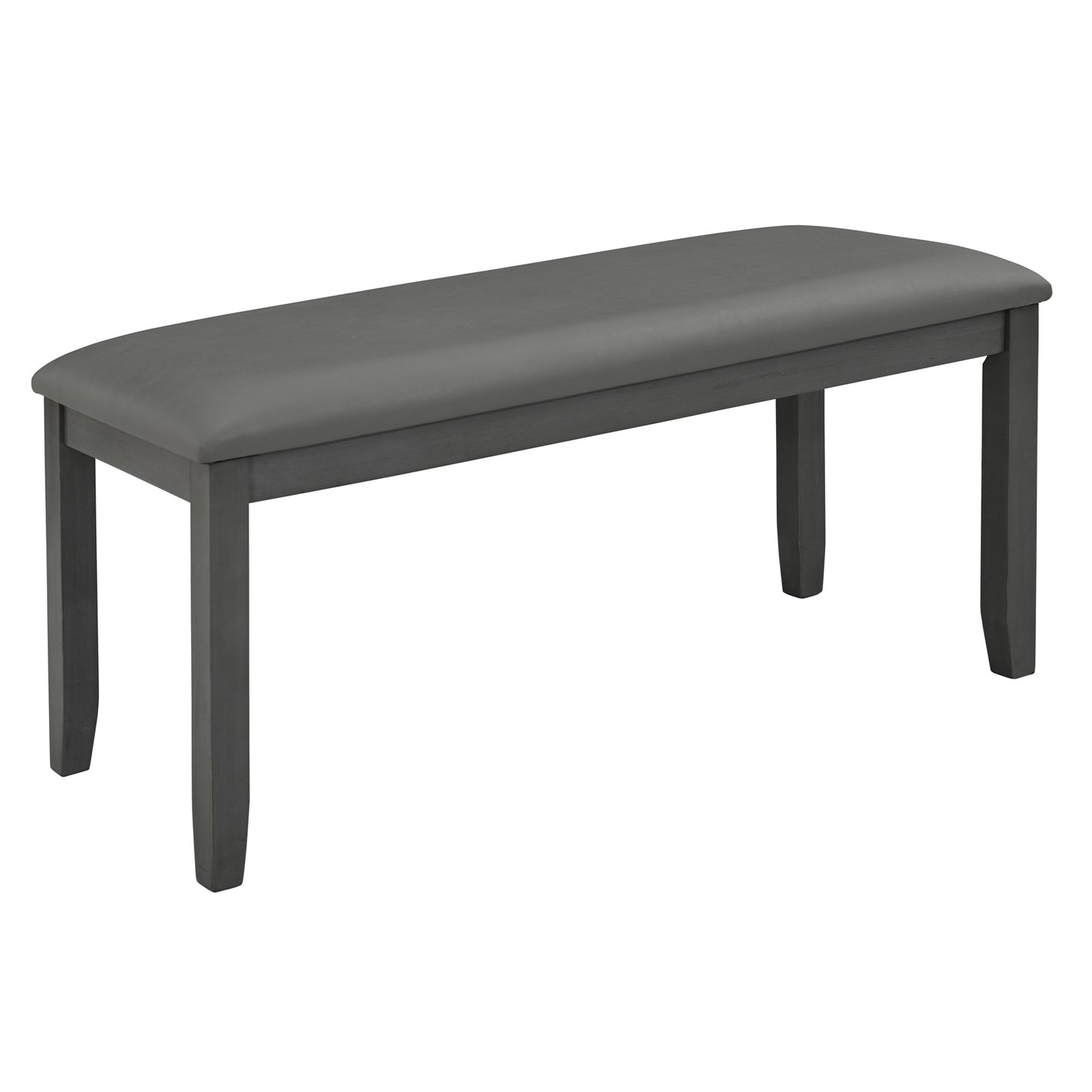 6-Piece Wooden Dining Table Set with Bench and Chairs - Gray