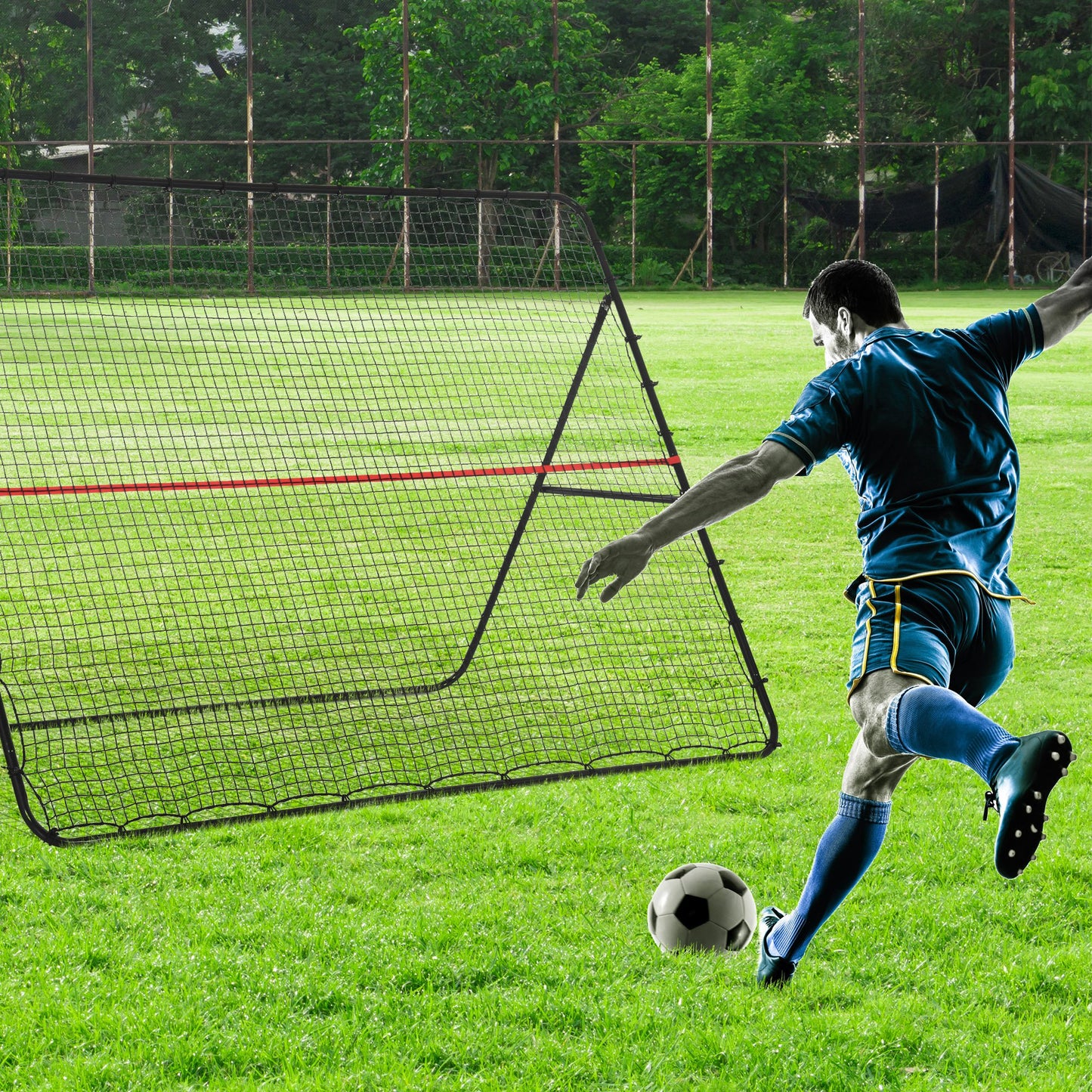 Adjustable Soccer Rebounder Net - Foldable Multi-Sport Training