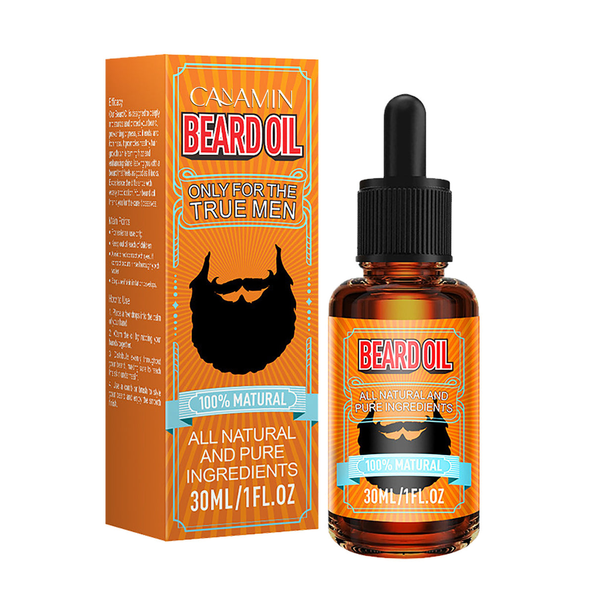 Beard Growth Oil 30ml Natural Nourishing Oil for Healthy Beard & Skin