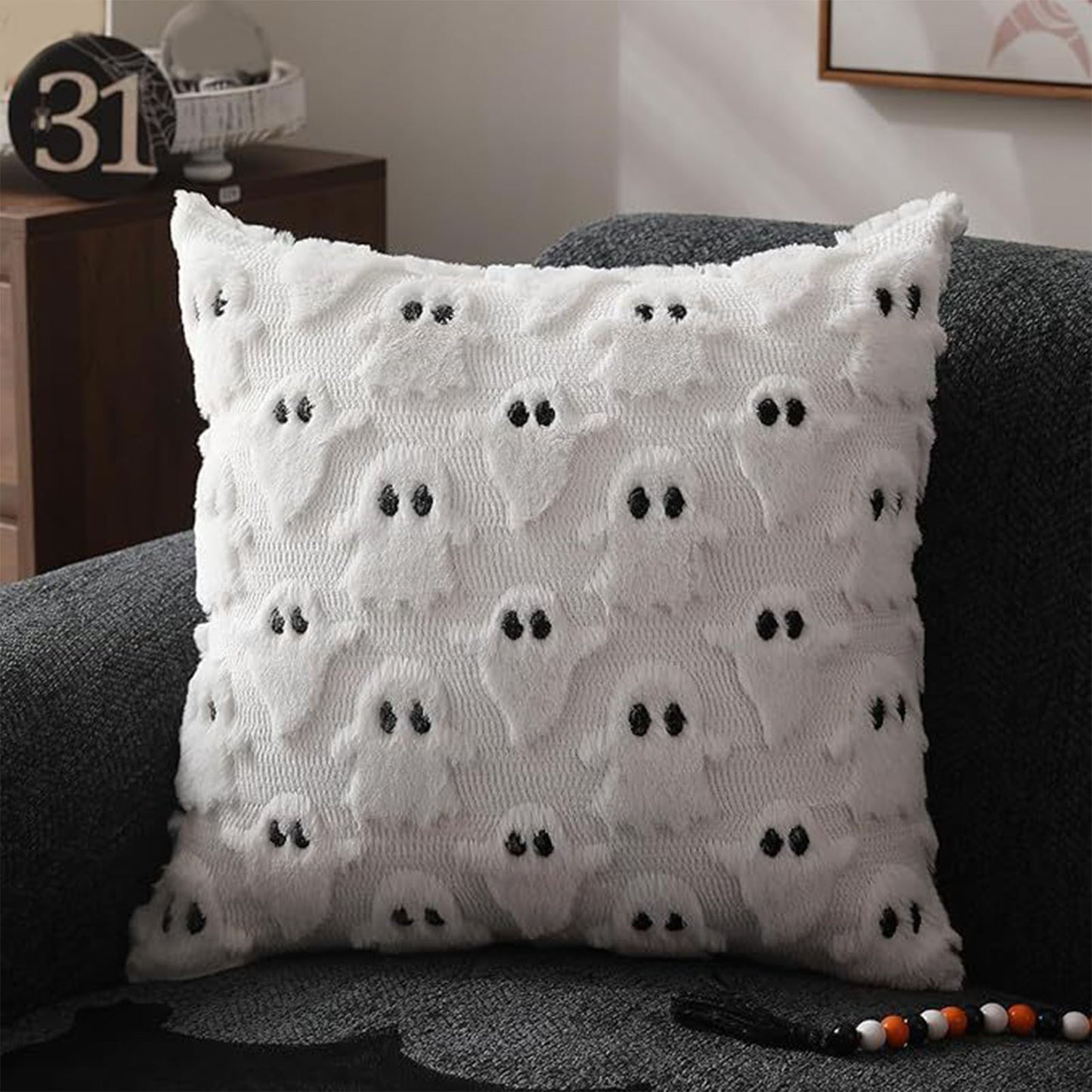 Ghost Pillow Covers - Soft Plush Decorative Throw Pillows (2PCS)