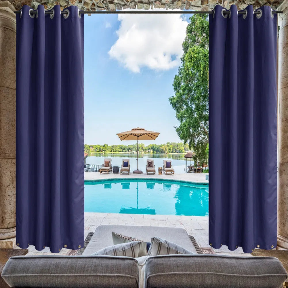 50x120 Inch Indoor Outdoor Grommet Curtain Panel Waterproof UV Shade