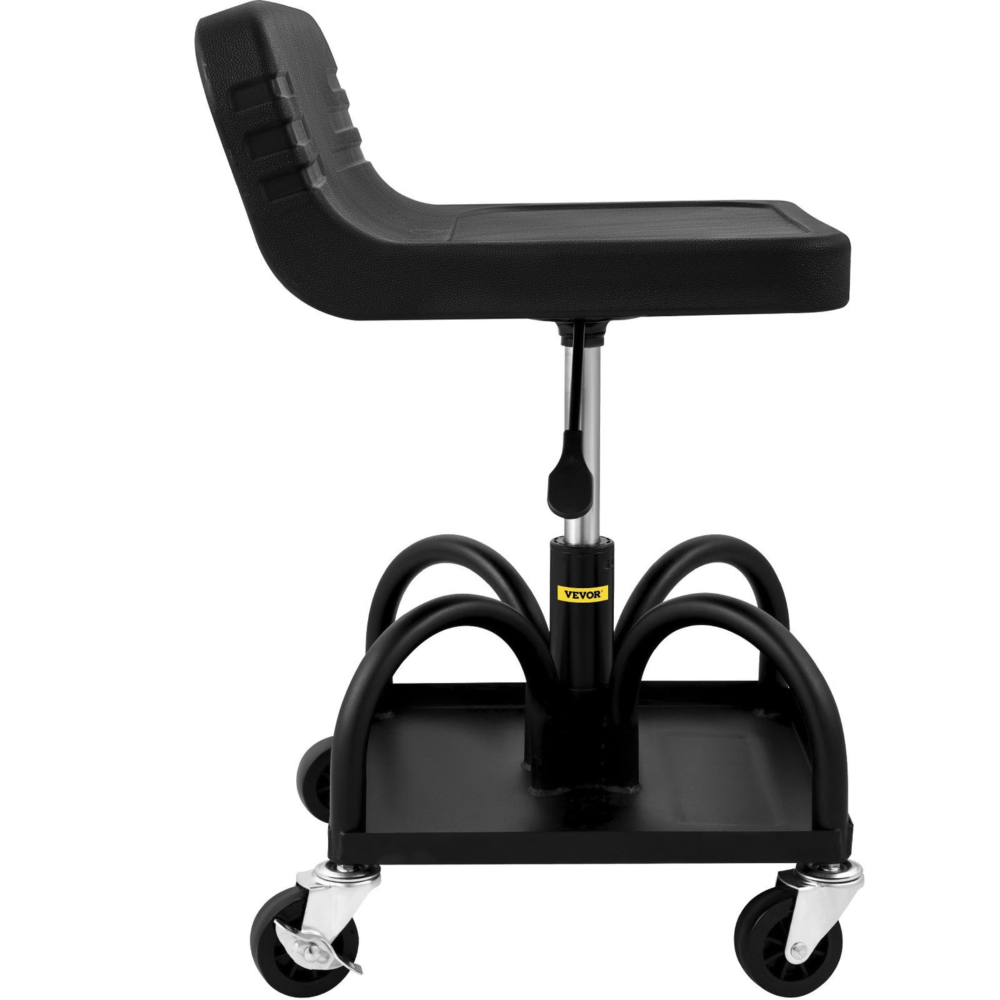 Adjustable Rolling Garage Stool - 300LBS Capacity, Tool Tray
