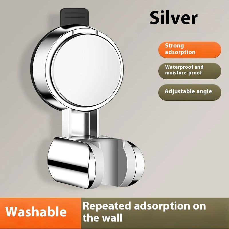 Suction Cup Shower Bracket Fixed Bathroom Mount - Gun Gray, Silver, Black, White