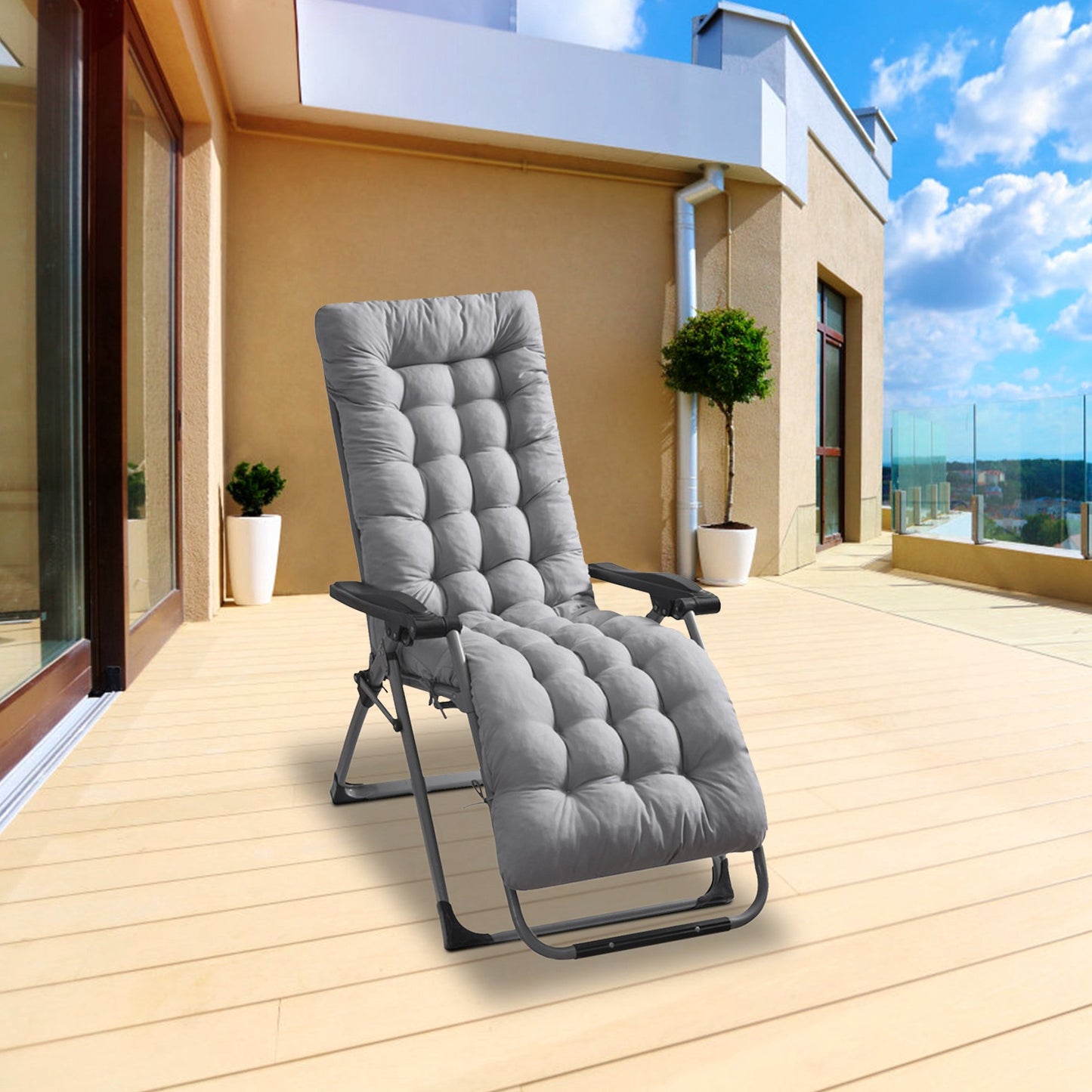 Comfortable Lounger Cushion for Deck Chairs - 67x22in & 71x22in Options