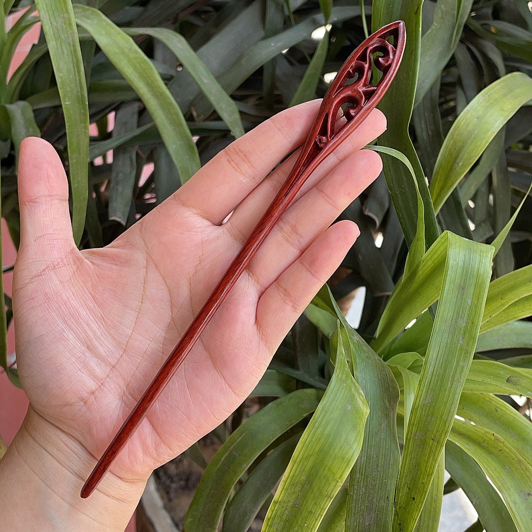 Ebony Antique Carved Hairpin