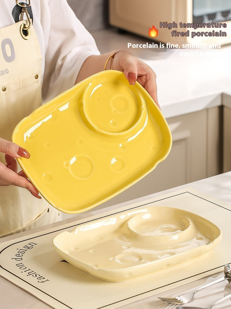 Ceramic Dumpling Plate Set - Square Food Serving Dishes for Kitchen & Dining