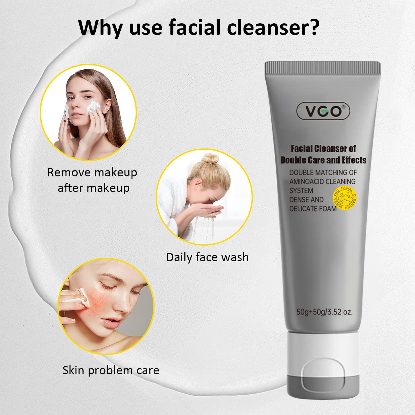 Double-Tube Amino Acid Facial Cleanser - Dual Action Pore & Gentle Cleansing