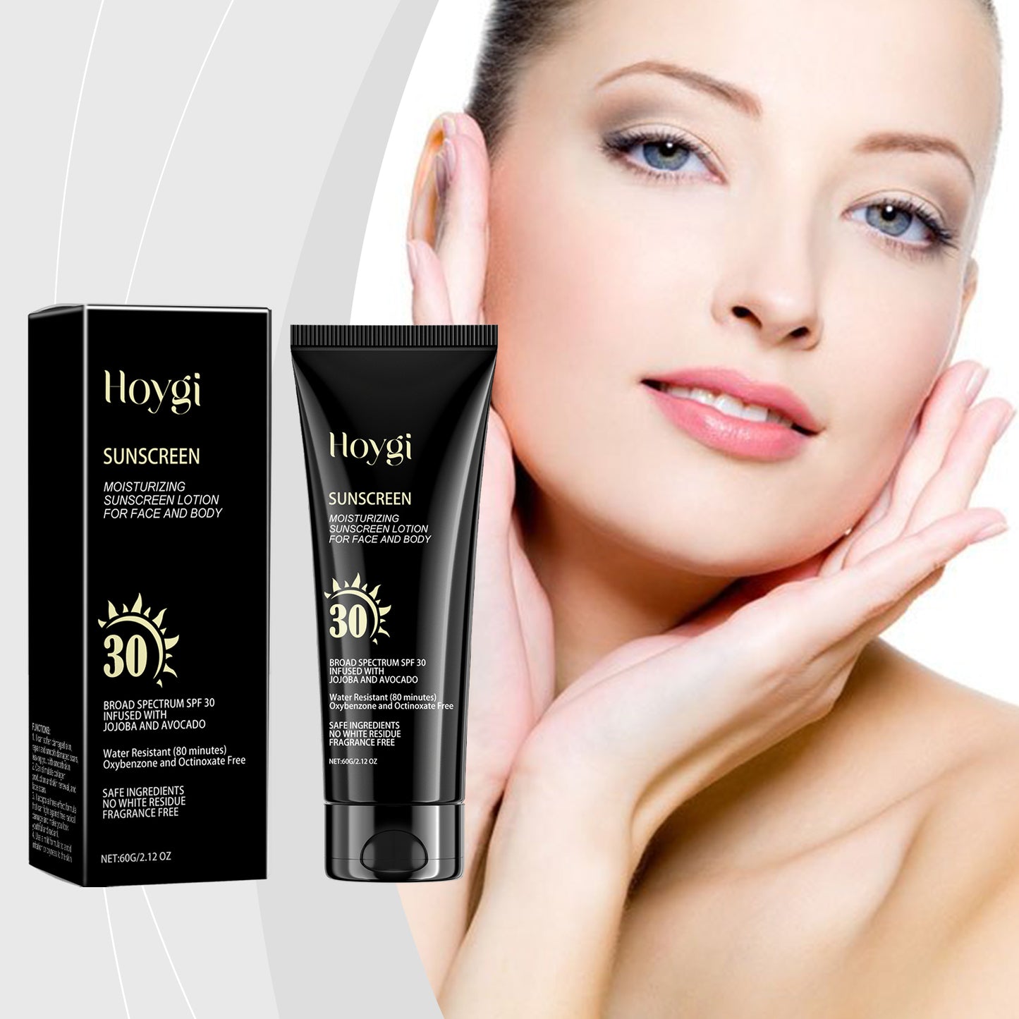Moisturizing Sunscreen Protection Cream - Hyaluronic Acid Anti-Aging Formula