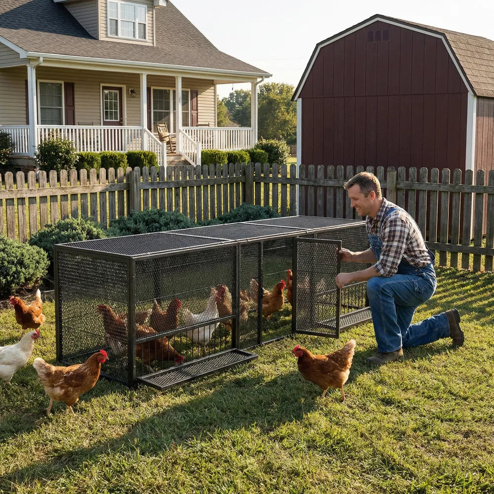 83-Inch Thickened Chicken Coop Durable Poultry Cage for Home Breeding Outdoor Use