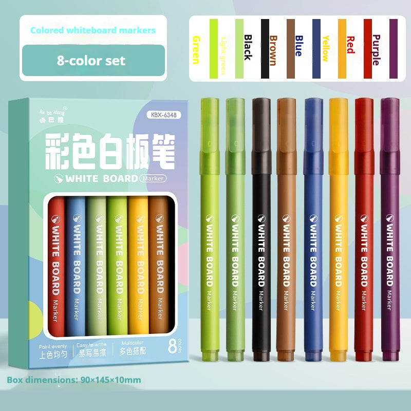 12-Color Erasable Whiteboard Markers Set for Office & Kids Drawing