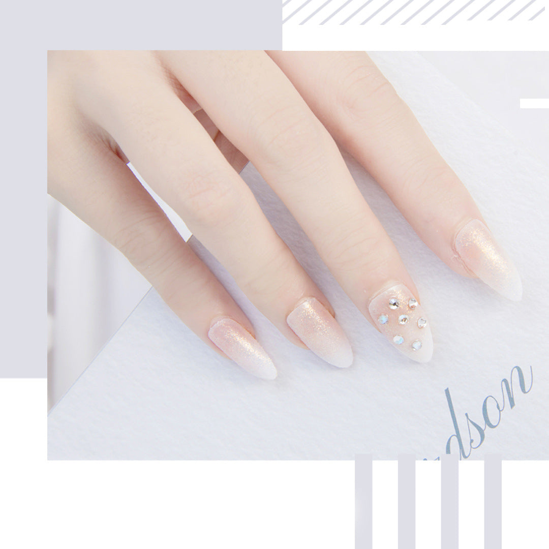 Women's Long Pointed Nail Art Sequins Set - Multiple Styles, 24 Pieces