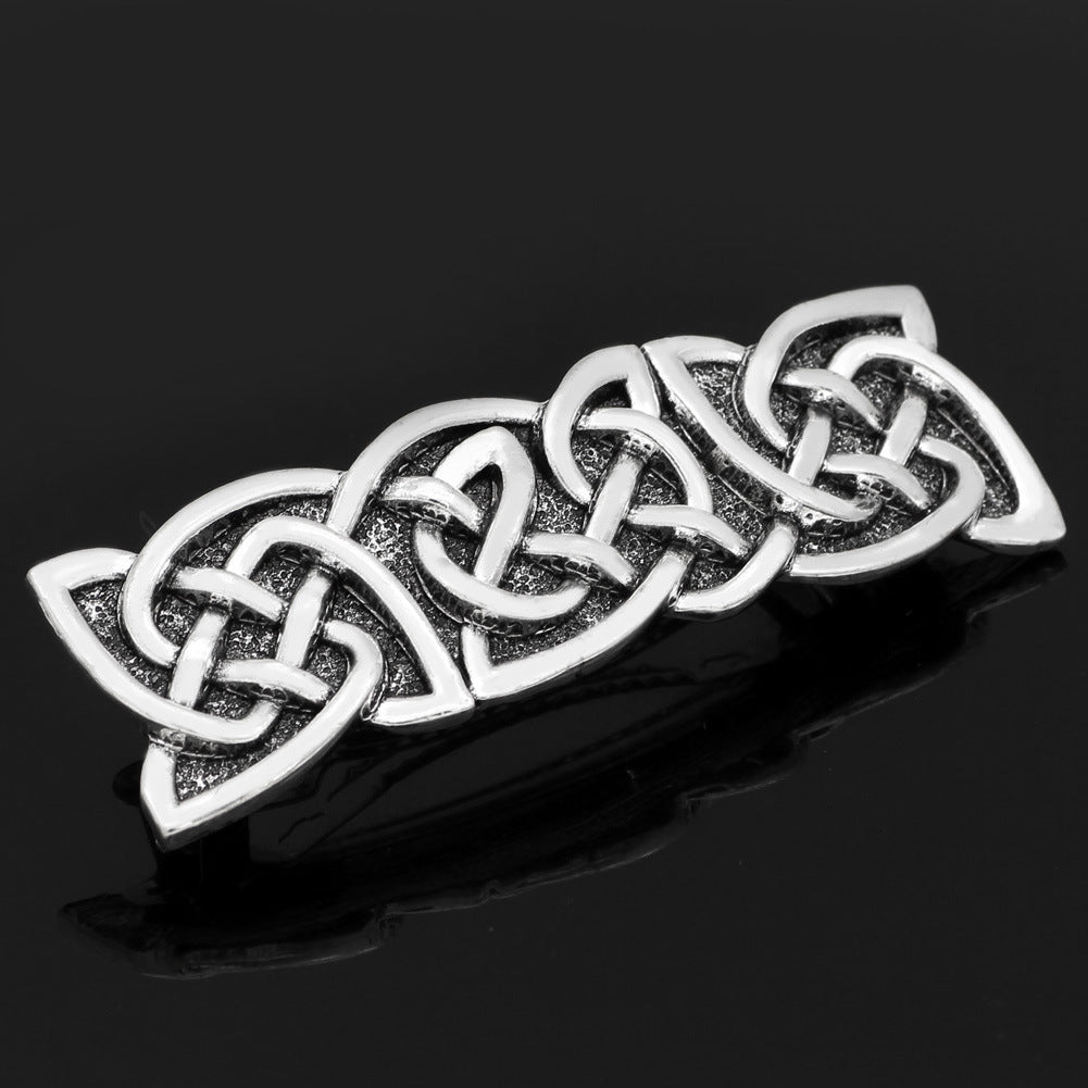 Retro Silver Hairpin - Celtic Barrette