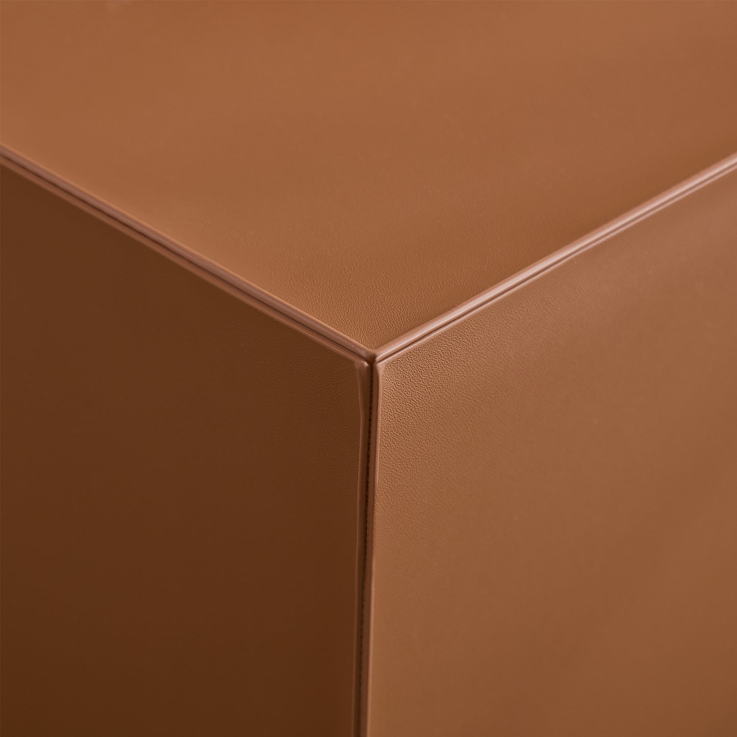 Modern Brown MDF Saddle Leather Table -Two Compact Sizes, Perfect For