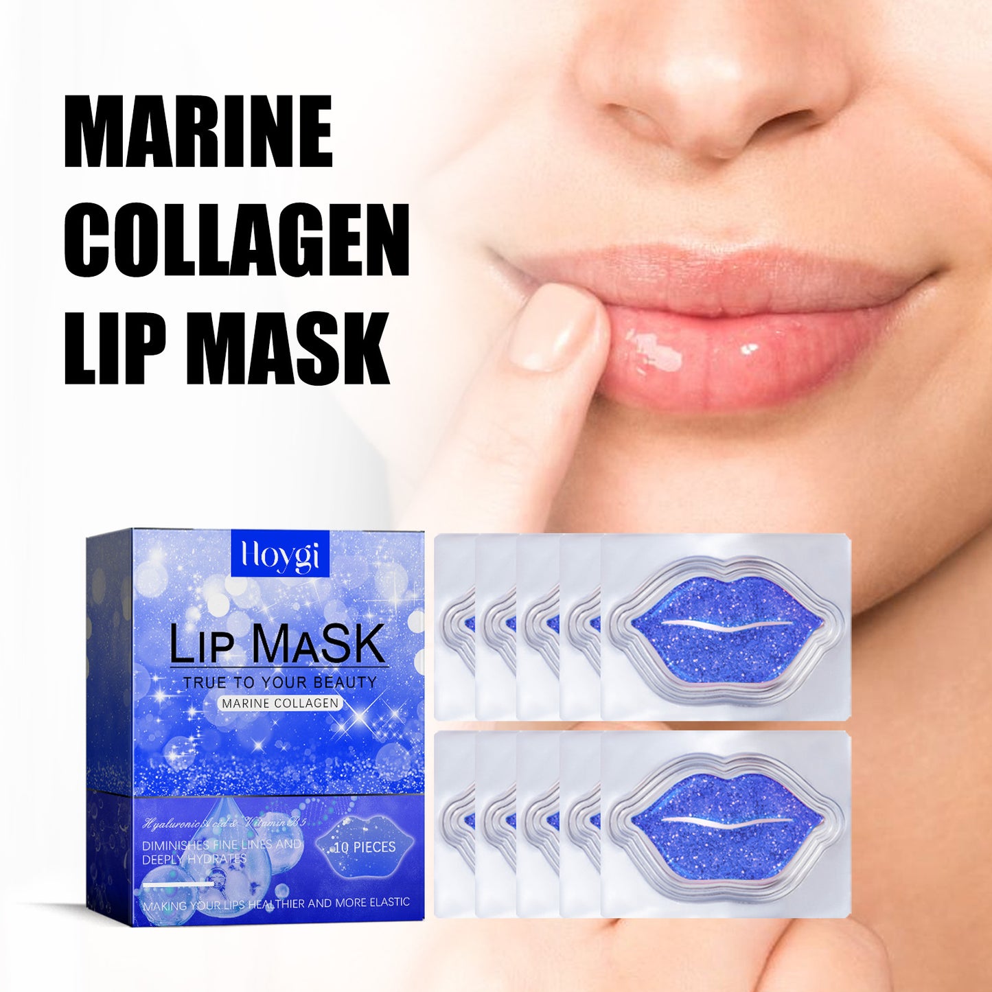 Marine Collagen Lip Mask - Deep Moisturizing & Anti-Wrinkle Treatment (10pc)