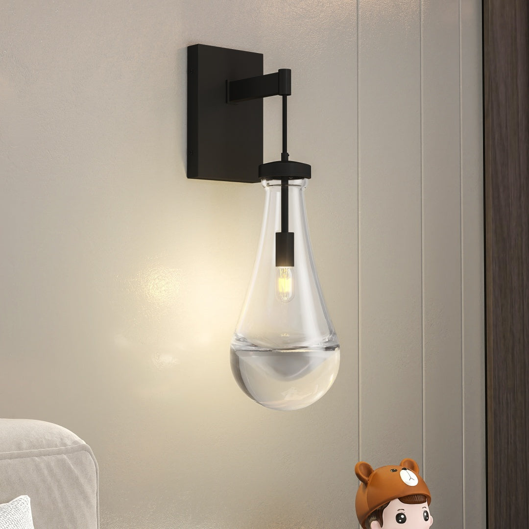 Modern Black Raindrop Wall Sconces - Set of 2 Dimmable Lighting