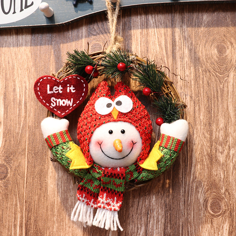 Christmas Multi-Pattern Doll Garland Ornament - Festive Home Decor