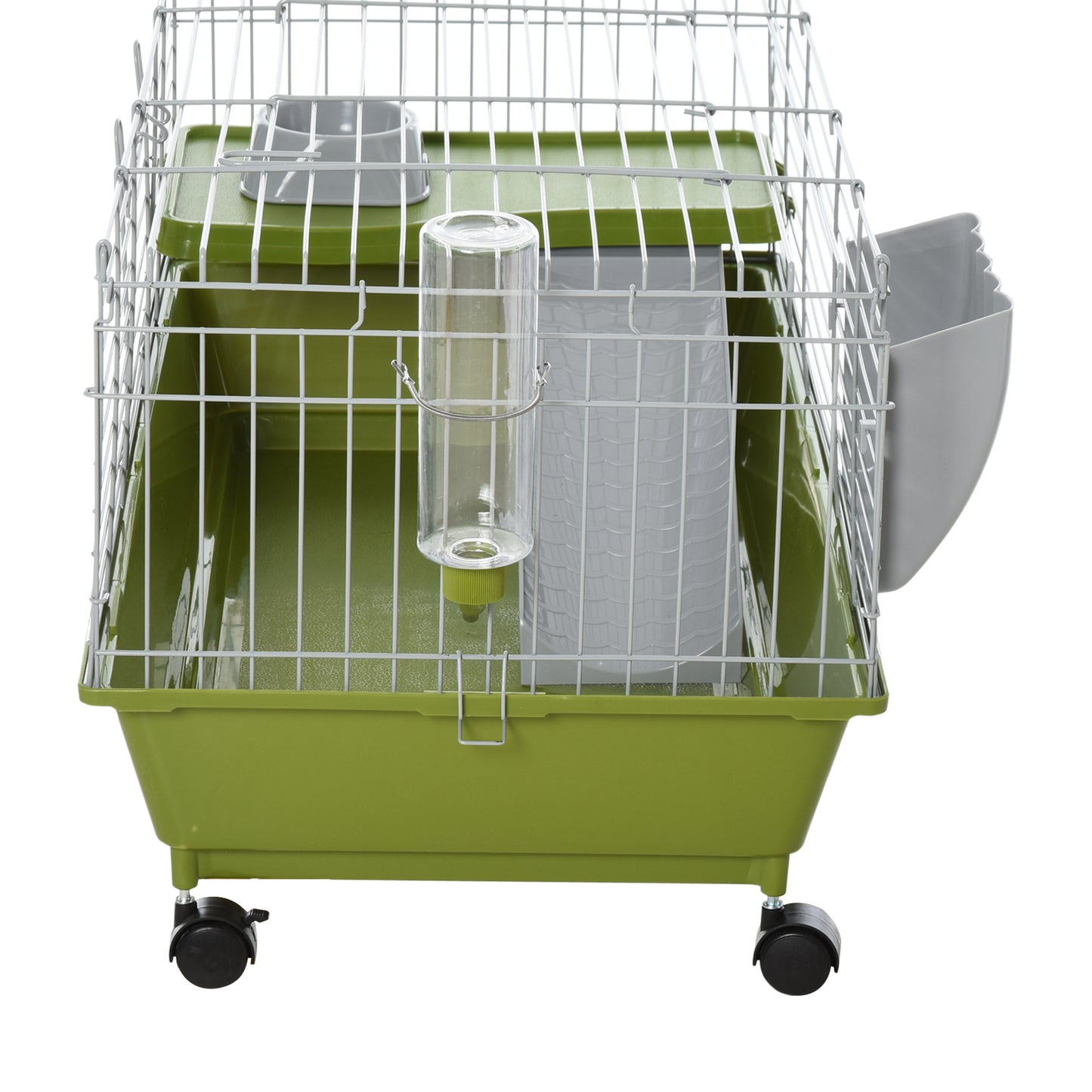 Small Animal Cage with Wheels - Green Pet Play House