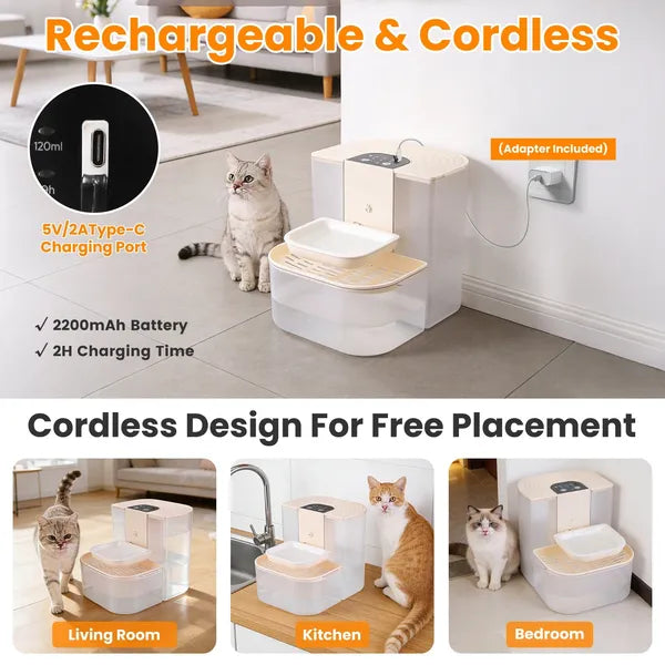 Automatic Pet Water Dispenser with Dual Tank 4.5L Water Fountain for Pets