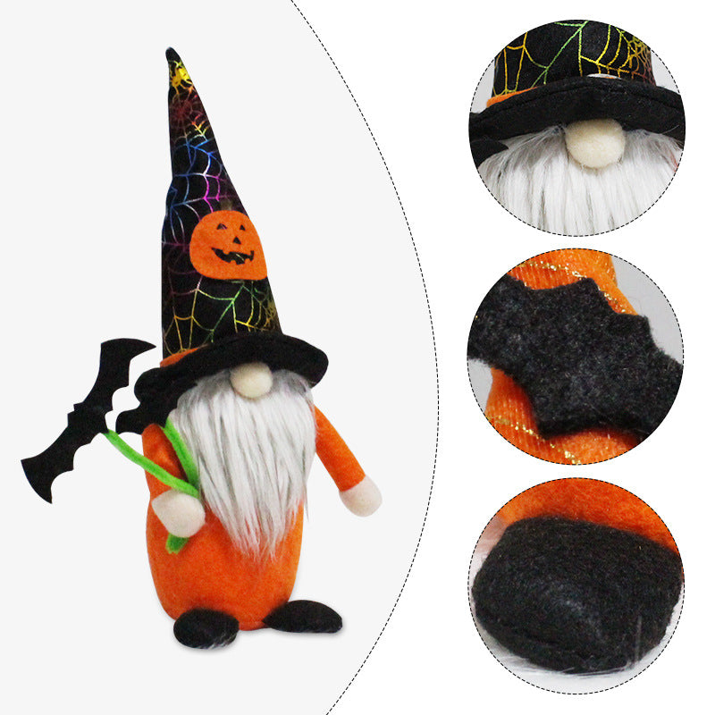 Halloween Faceless Doll Decorative Ornament - Bat & Scepter Styles