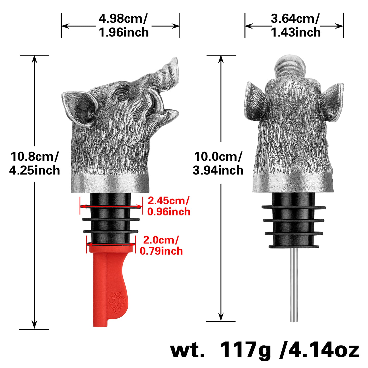 Wild Boar Head Wine Pourer - Vacuum Sealing Wine Stopper