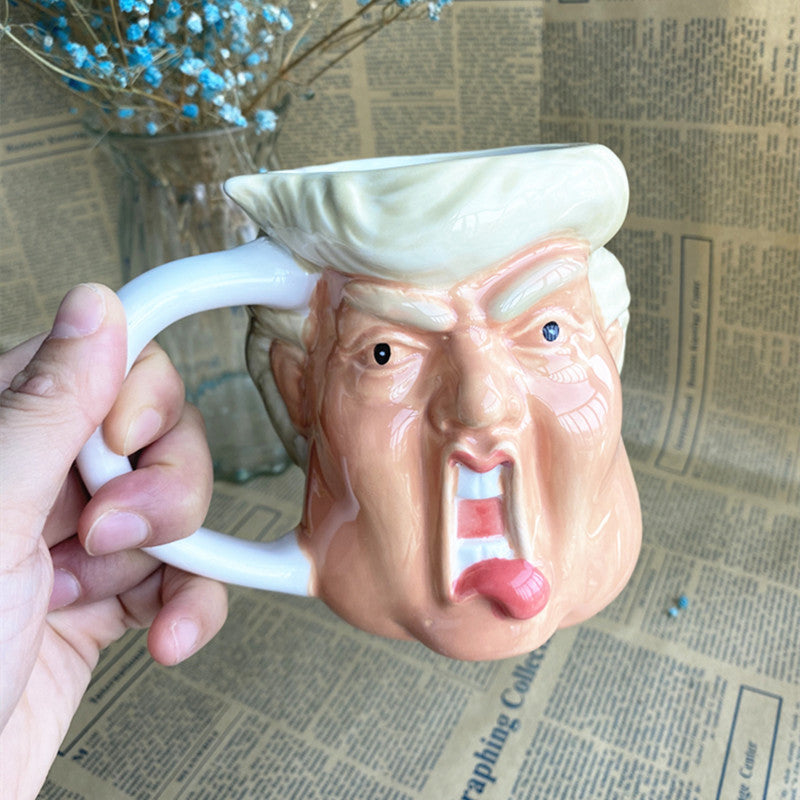 Funny Trump Mug with Sand Sculpture Design - 11.5cm 401ml