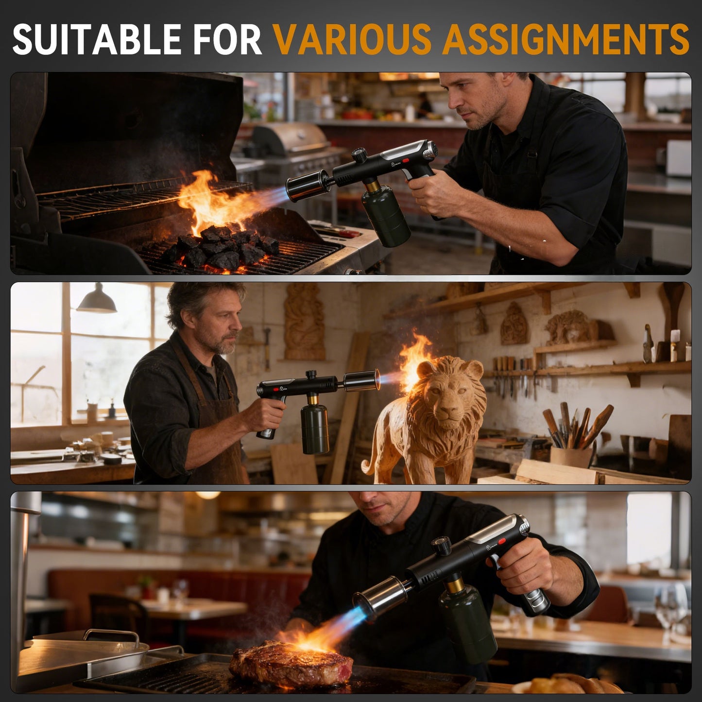 Portable Kitchen Blowtorch - Adjustable Flame Weeding Igniter