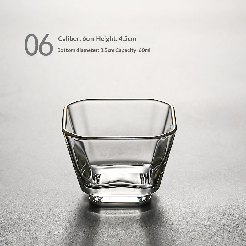 Tea-Boiling Glass Teacup with Kung Fu Style, Small Transparent Drinking Cup