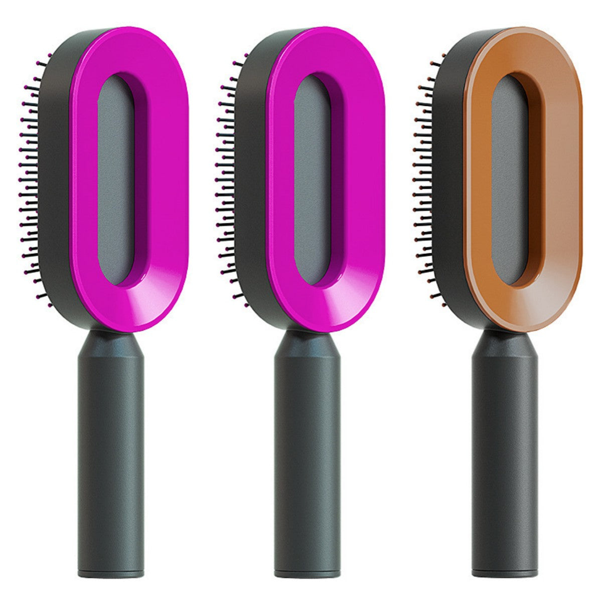 Self-Cleaning Hair Brush with 3D Air Cushion for Scalp Massage & Detangling