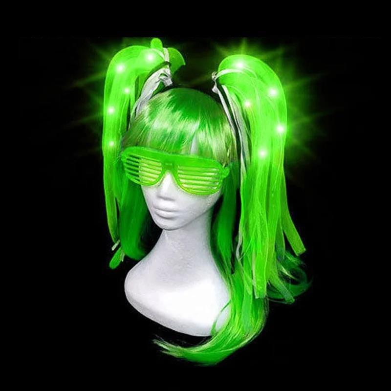 Glow LED Rave Hair Band with Light Up Braids Crown for Festivals & Parties