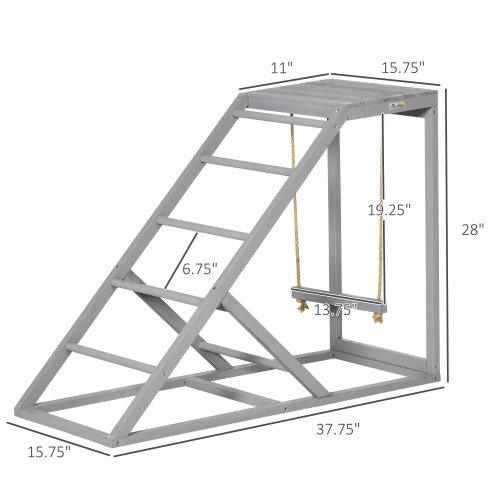 Wooden Chicken Swing Set with Perches and Ladder for Coop Enrichment
