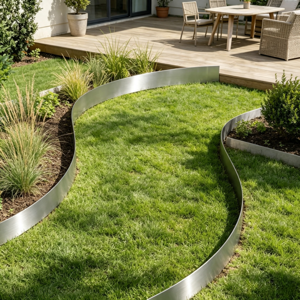 5-Pack Heavy Duty Galvanized Steel Garden Edging 39x4 Inches Flexible Border for Flower Beds & Pathways