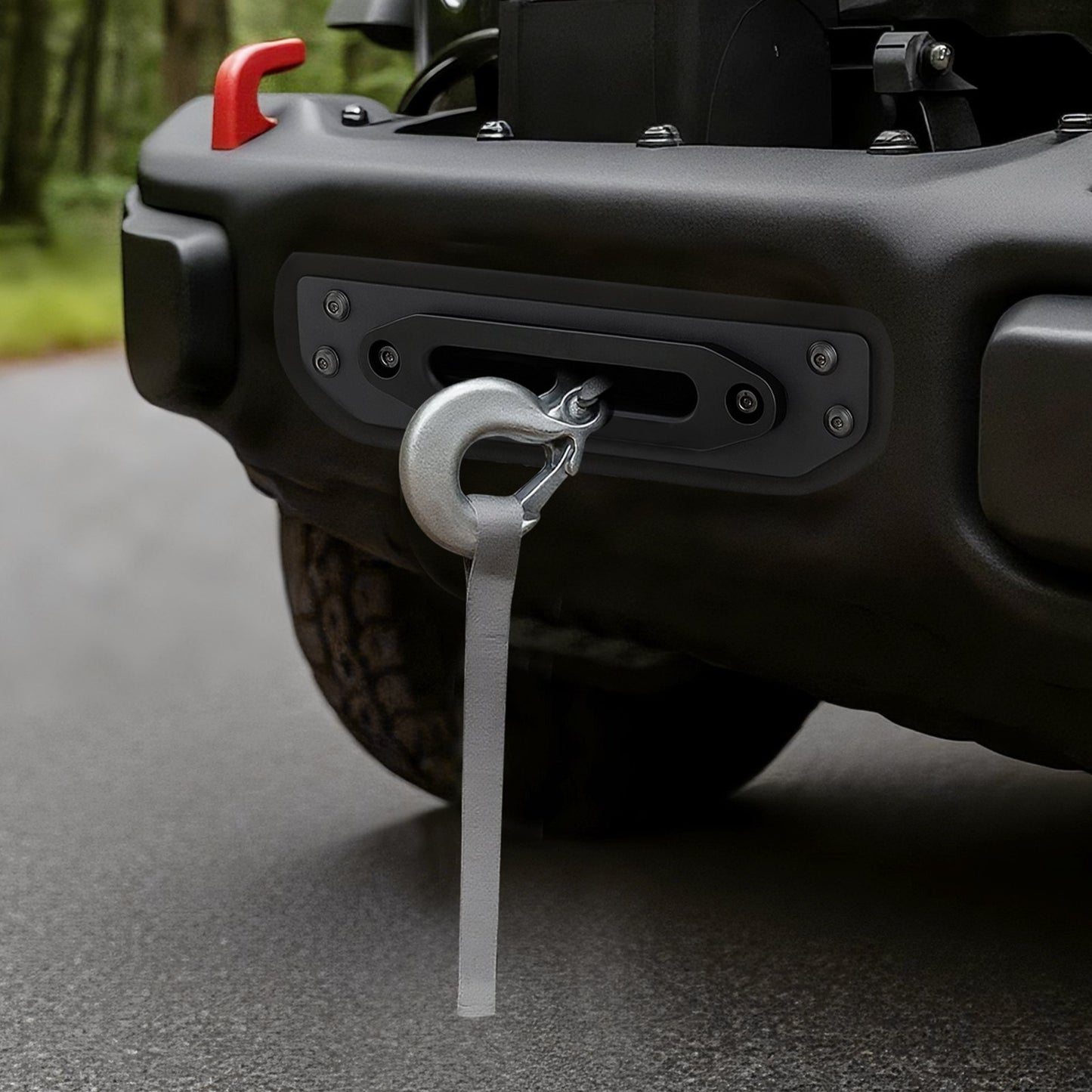 Trailer Hitch Winch Mount for Jeep Wrangler JL/JT 2018-2023 - Black Steel