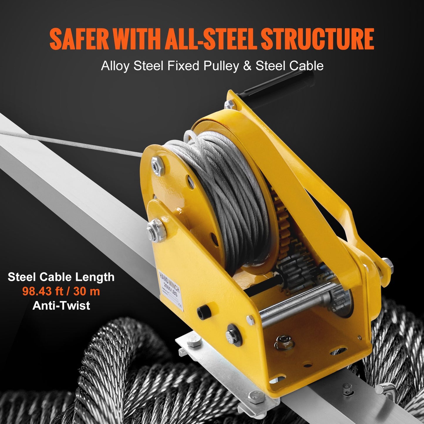Confined Space Rescue Tripod Kit with 8' Legs, 98' Cable & Safety Accessories