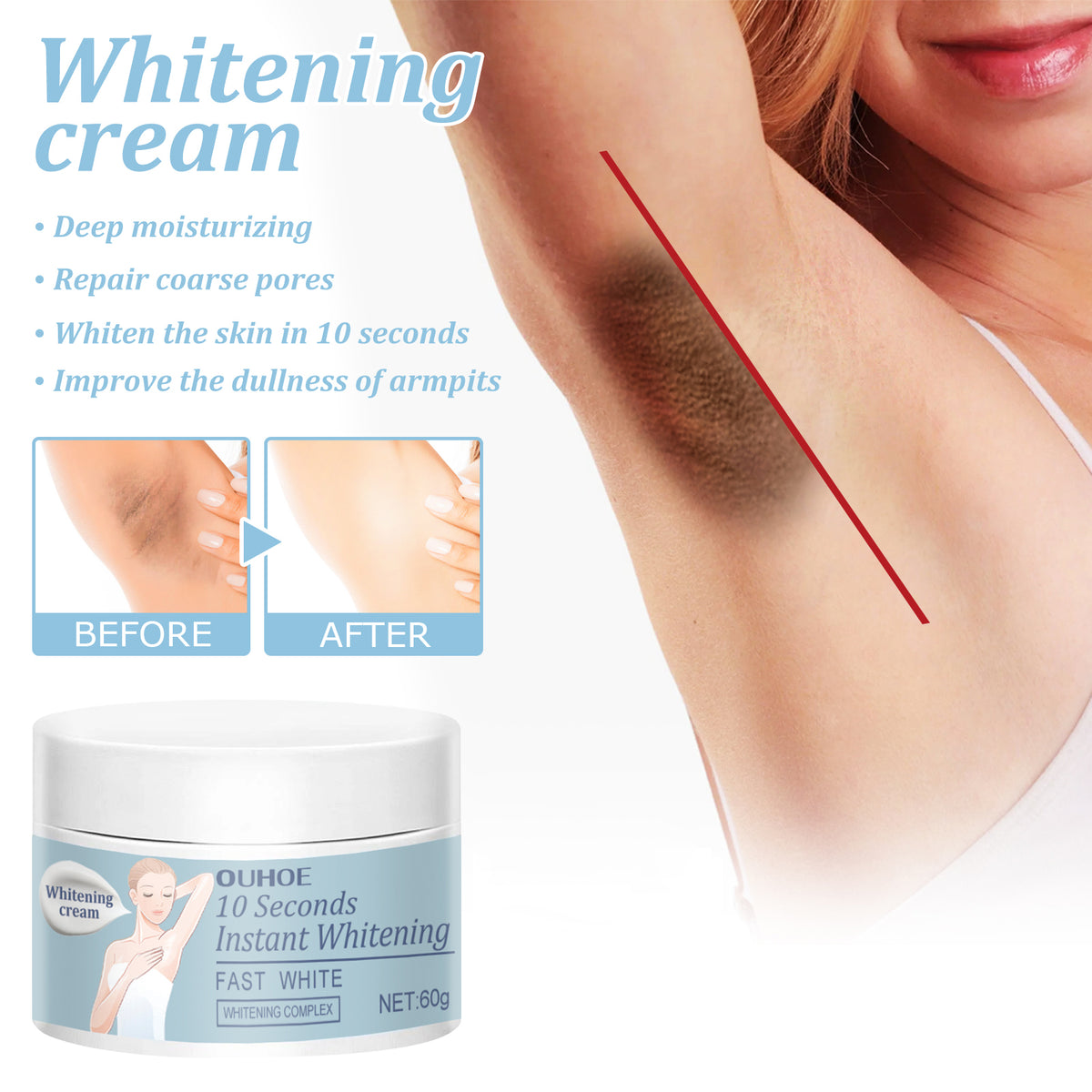 Underarm Brightening Cream - 60g Skin Whitening Body Care