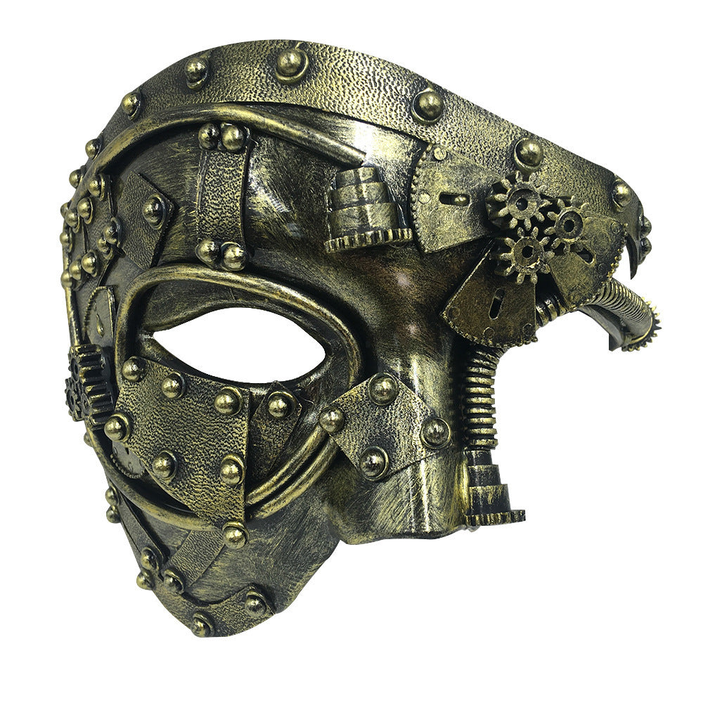 Steampunk Masquerade Half Face Mask - Multiple Colors